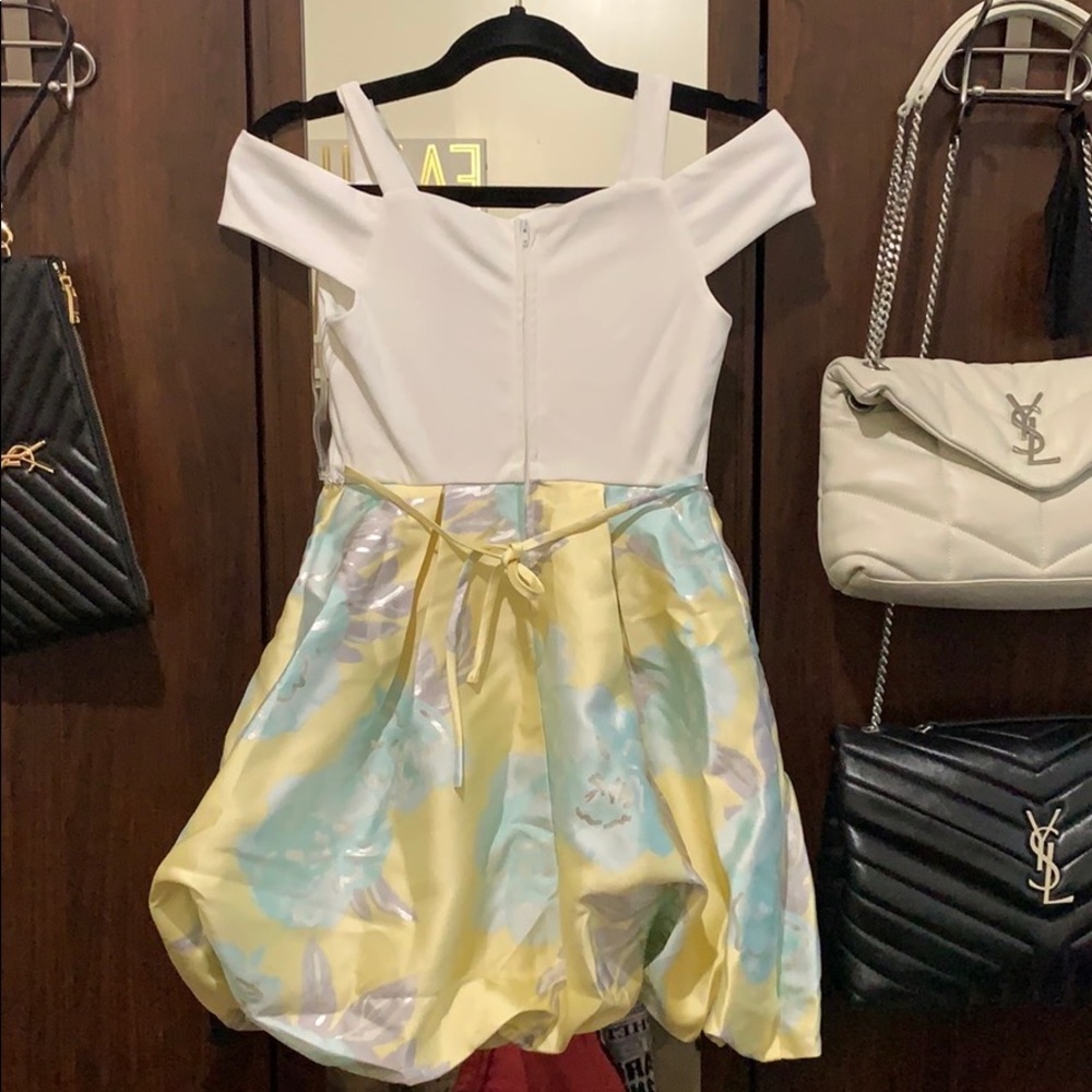 Girls Off the Shoulder Bubble Skirt Dress